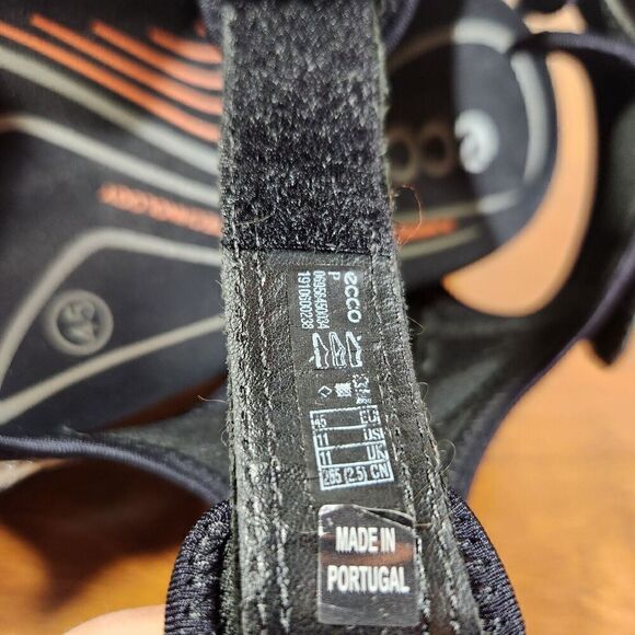 Ecco Yucatan Sandals Men's Black Tan Leather Comfort EU 45 US 11 Hook & Loop - Picture 12 of 12